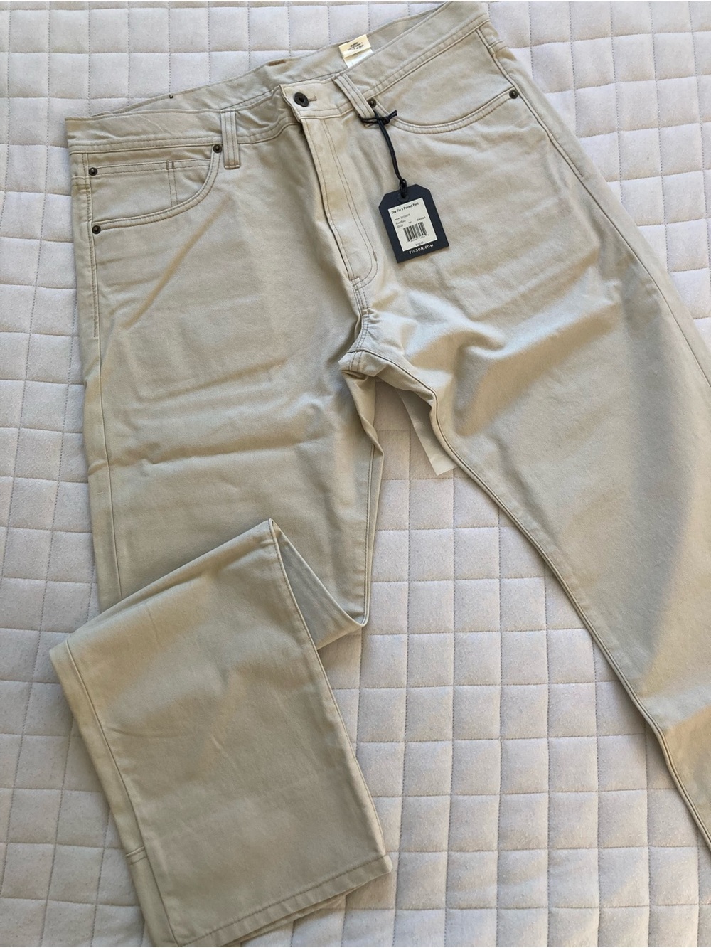 Filson Men’s Beige/Tan Five-Pocket Dry Tin Pants - RiverRock Neutral
